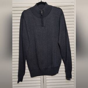True Rock Men's Grey Quarter Zip Sweater